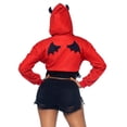 thumbnail image 2 of Leg Avenue Women's Devil Cropped Hoodie, RED/Black, MED/LGE, 2 of 5