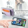thumbnail image 5 of Back Wallet for iPhone 16 Case with Card Holder, PU Leather RFID Blocking Card Slots Zipper Purse Case with Wristband, Magnetic Clasp Flip Stand Clear Durable Phone Cover, Purple, 5 of 10