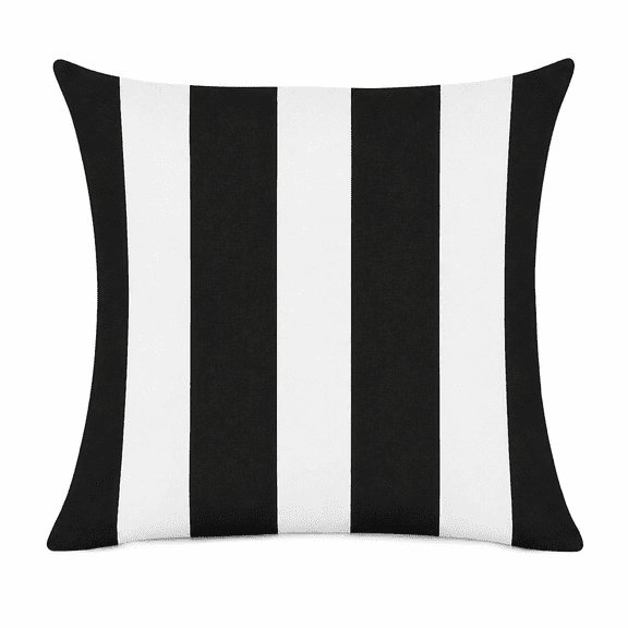 Set of 2 Black and White Striped Throw Pillow Covers 18x18 Inch, Double-Sided Plush Decorative Pillow Cases, Modern Farmhouse Cushion Covers for Couch Sofa Bed Living Room Patio
