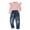 Pink, variant on Sngxgn Girls' Pant Sets 2 Piece Outfits Sleeveless U Neck Tank Crop Top Elastic High Waist Wide Leg Pants(Pink,5Y)