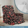 thumbnail image 3 of Yuyamidu Poinsettia Reclining Chair Covers 4 Pieces Stretch Recliner Couch Protector with Pockets Easy to Install Slip Covers for Recliners with Arms Comfortable Furniture Protector, 3 of 8