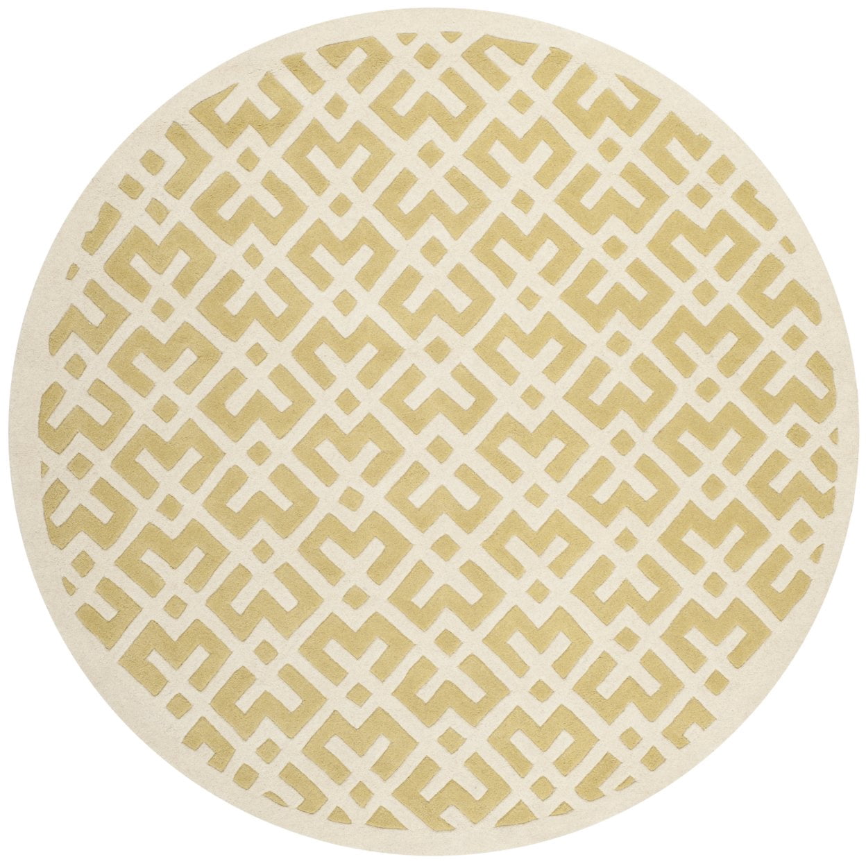 SAFAVIEH Chatham Jackson Geometric Wool Area Rug, Light Gold/Ivory, 8' x 10'