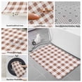 thumbnail image 6 of Brown Checkered Bath Mat 3 Piece Bathroom Rug Set, Farmhouse Buffalo Plaid Non Slip Bath Rug Contour Mat and Toilet Lid Cover, Absorbent Shower Mats Soft Bath Rugs and Mats Sets, 6 of 8
