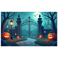 thumbnail image 1 of Halloween Theme Decorative Banner Spooky Atmosphere Jack o Lanterns Gate Design for Outdoor Decorating Holiday Party Night, 1 of 5