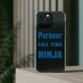 thumbnail image 3 of DistinctInk Clear Hybrid Case for Apple iPhone 15 Plus (6.7" Screen) - Parkour Because Super Skilled Ninja Not Actual - Shockproof Protection, 3 of 9