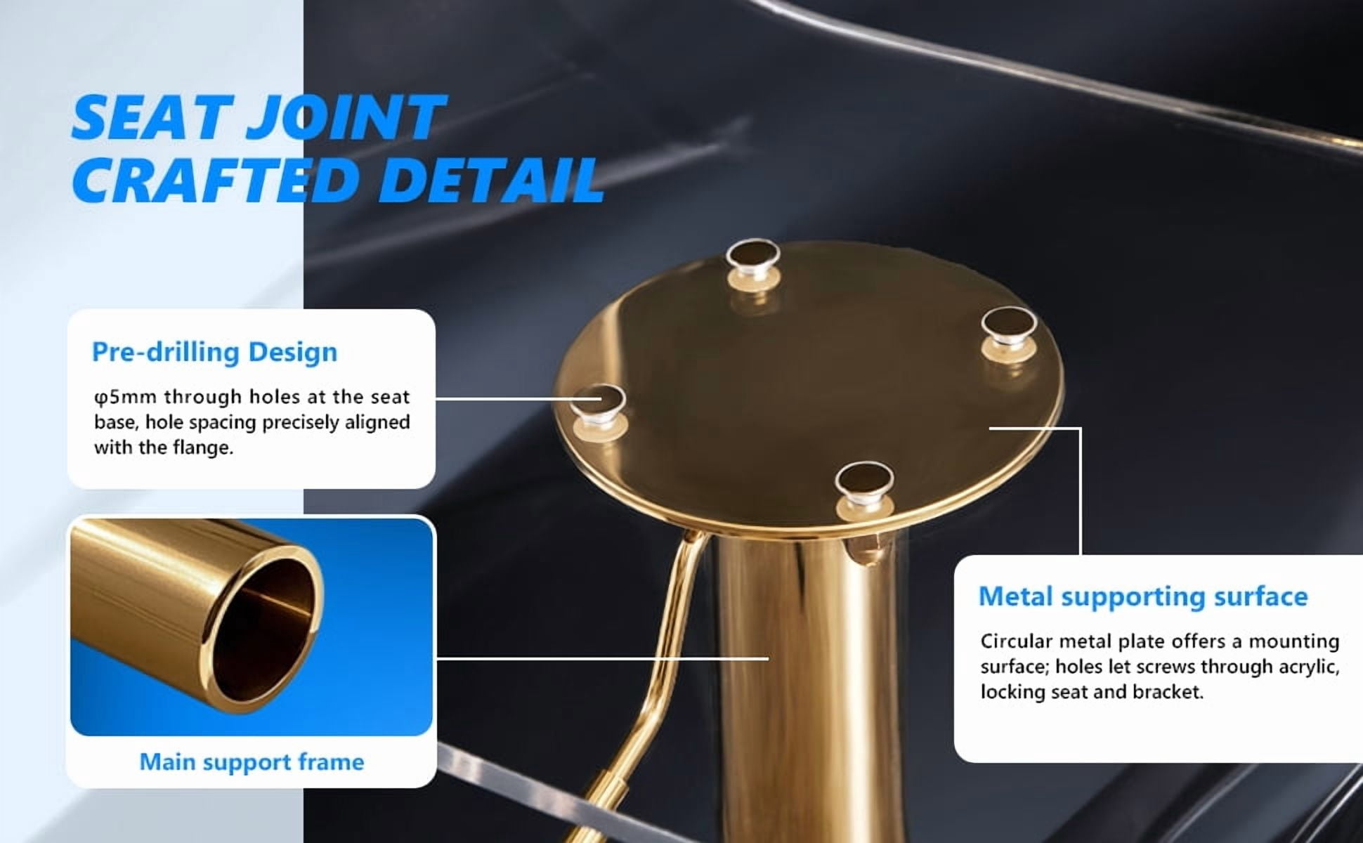 Clear Acrylic Bar Stools set of 3 , 360° Swivel Height Adjustable Bar Chairs with Backrest, Transparent Counter Height Stools with Gold Metal Base for Kitchen Island, Bar, Cafe ( Gold )