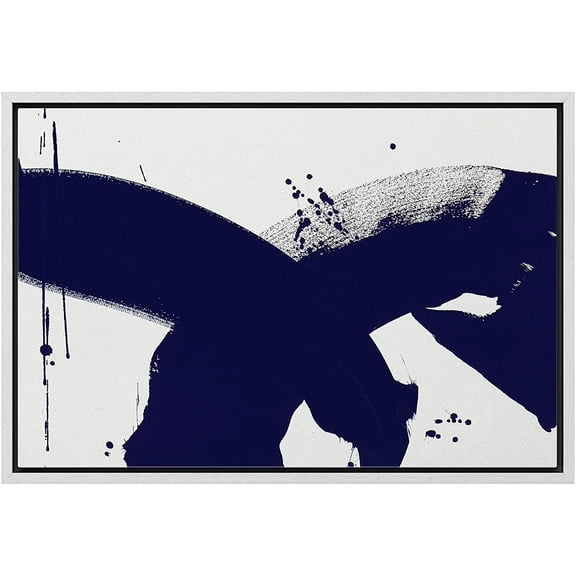 wall26 Framed Canvas Print Wall Art Blue Spray Paint Street Art Landscape Abstract Shapes Illustrations Modern Art Decorative Bohemian Multicolor for Living Room, Bedroom, Office - 16"x24"