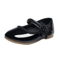 thumbnail image 4 of LYHaoo Girls Flat Dress Shoes,Mary Jane Princess Flower Girl Shoes Ankle Strap Party School Shoes Wedding,Black,Sizes 10(6.3") Little Kid, 4 of 7