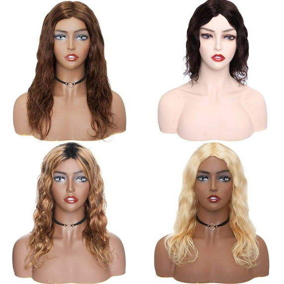 SEGO Blonde/Brown/Ombre Human Hair Wigs Short Curly Bob Hair Wigs Body Wave Human Hair Long Straight Hair Wigs For Women