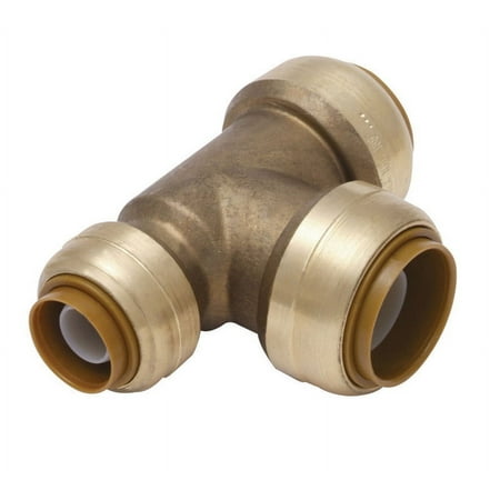 SharkBite 3/4 in. Push x 1/2 in. Dia. Push Brass Reducing Tee