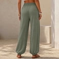 thumbnail image 6 of Aezemi Women High Waisted Sports Pants Loose Fit Elastic Waist Flowy Jogger Pants with Pockets Palazzo Womens Workout Fashion Casual Outdoor Trousers XXL, 6 of 8