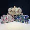 thumbnail image 3 of Womens Evening Clutch Purse Handbag Heavy Beaded Embroidered Evening Bag with Rhinestones,Silver, 3 of 19
