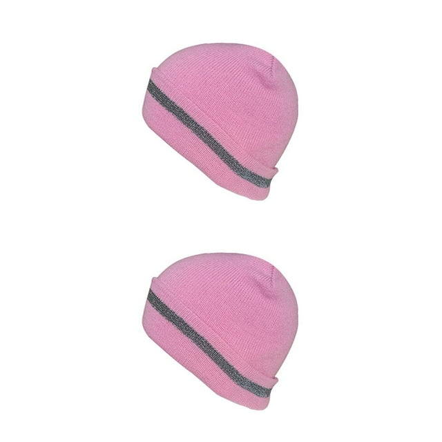 crativent Skull Caps for Men Reflective Liner Winter Beanie Thermal Multifunction Windproof Coldness for Protection Cycling Skiing Pink 2Set