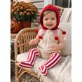 thumbnail image 6 of RUINIXCW Newborn Baby Halloween Clown Costume Infant Baby Girl Boy Fall Winter Clothes Sleeveless Zipper Hooded Romper and Striped Long Socks Set, 6 of 10