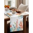 thumbnail image 3 of Watercolor Ocean Coral Starfish Table Runner 13x36in Non-Slip Cotton Linen Table Runners, Underwater Marine Life Seaweed Dresser Scarves TableRunner for Dinner Kitchen Dining Wedding Party, 3 of 9