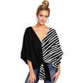 thumbnail image 2 of Women's Floral V Neck Tie Knot Front Blouses Bat Wing Half Sleeve Chiffon Tops Shirts, 2 of 6