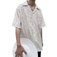 thumbnail image 2 of Camisa con cuello vuelto para hombre,Camisa de verano para hombre Camisa de verano para hombre de poliéster Camisa de gran tamaño para hombre diseñada para precisión, 2 of 8