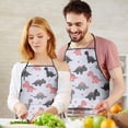 thumbnail image 5 of Cartoon Dinosaurs Flowers Pattern Apron-Garden Aprons for Women with Pockets-Cotton Linen Waterproof Kitchen Cooking Gardening Aprons Adjustable for Kitchen,Cooking,BBQ and Salon 33x27 Inch, 5 of 7
