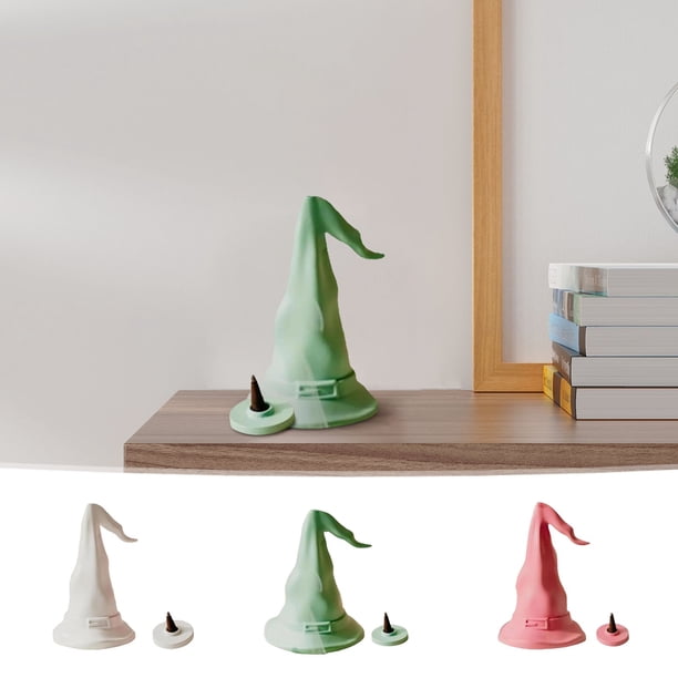 Quemadores de incienso de Halloween con sombrero de bruja y otoño Quemadores de incienso de Halloween con conos y portavelas Quemadores de incienso con sombrero de bruja y decoración para chimeneas