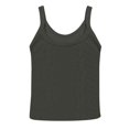 thumbnail image 4 of Women's Scoop Neck Ribbed Sleeveless Tank Top, Stretchy Casual Shirt for Workout or Everyday Summer Wear,Dark Gray XS, 4 of 5