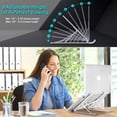 thumbnail image 2 of Babacom Support Ordinateur Portable, Support PC Portable con 9 niveles ajustables, Refroidisseur y Ventilación de Aluminio Compatible con MacBook, Dell, Lenovo, HP, Otros Laptops Tablets 10” - 15.6” Ormromra QH-205, 2 of 8