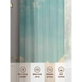 thumbnail image 3 of Retro Teal Cloudy Sky Sheer Curtains for Living Room Bedroom Farmhouse White Clouds Landscape Sheer Curtains 108 Inch Long 2 Panels Set Light Filtering Curtain Window Treatments Drapes, 3 of 6