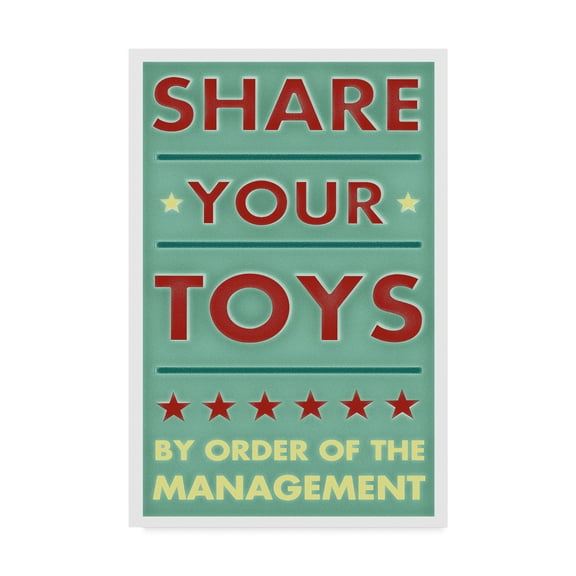 Trademark Fine Art 'Share Your Toys' Canvas Art by John W. Golden