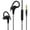 Black 1, variant on Sports Earbuds, 3.5mm with Fit Over Ear Clip with Earphs for Gym , Black