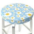 thumbnail image 3 of Fotbe Daisies Flowers Stool Covers Round,Waterproof Round Bar Stool Covers Bar Chair Covers Washable Stool Cushion Slipcover for 12-14 Inch Chair-13 inch, 3 of 7