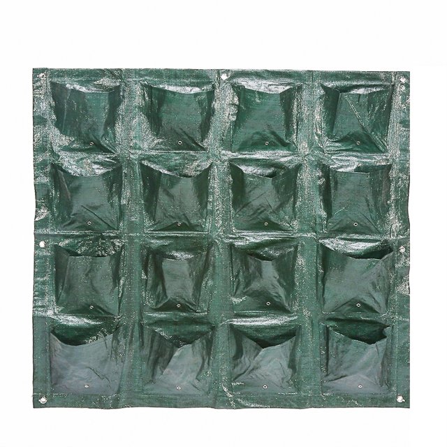 Macetero colgante de pared para plantas y flores que ahorra espacio, bolsa de jardín vertical con 16 bolsillos