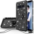 thumbnail image 1 of SOGA Diamond Bling Glitter Cute Phone Case with Kickstand Compatible for Samsung Galaxy S10 Case, Rhinestone Bumper Slim with Ring Stand and Lanyard Girls Women Cover - Black, 1 of 5