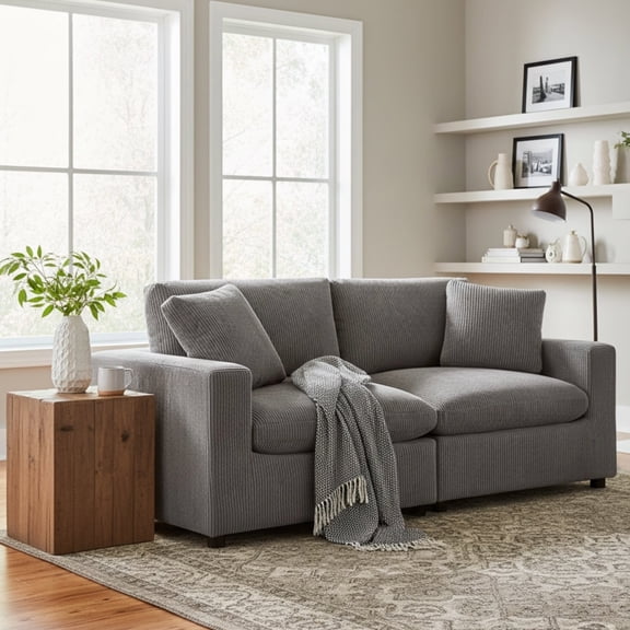Chelsea Modular 2-Piece Sofa - Charcoal