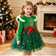 thumbnail image 2 of Rhuody Girls Christmas Dress Xmas Long Sleeve Dresses Party Dance Kids Xmas Dress Simple Wear, 2 of 9