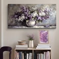 thumbnail image 5 of Large Wall Art for Living Room Purple Flowers Still Life Decoration Print Floral Botanical Painting Rustic Wall Decor for Kitchen Dining Room Modern Farmhouse - 29"x57", 5 of 7