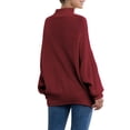 thumbnail image 3 of Seyurigaoka Women Sweater Solid Color Turtleneck Balloon Sleeves Knitwear, 3 of 7