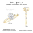thumbnail image 6 of Rosec Jewels 1.71 Ct Oval Solitaire Moissanite Engagement Ring, with Spaced Accent (6X8 mm, D-VS1 Grade Certified) - Jewelry Box included, 18K Yellow Gold, US 6.50, 6 of 7