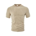 thumbnail image 5 of Dolkfu Minimalist Men'S&nbsp;Shirts Short Sleeve Pull-on Crew Neck Yellow T-Shirts Athletic Modern Solid Tops Khaki,Xxxl, 5 of 6