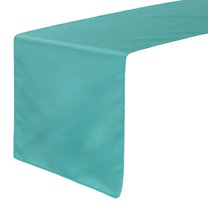 Your Chair Covers - 14 x 108 Inch L'amour Satin Table Runner Turquoise
