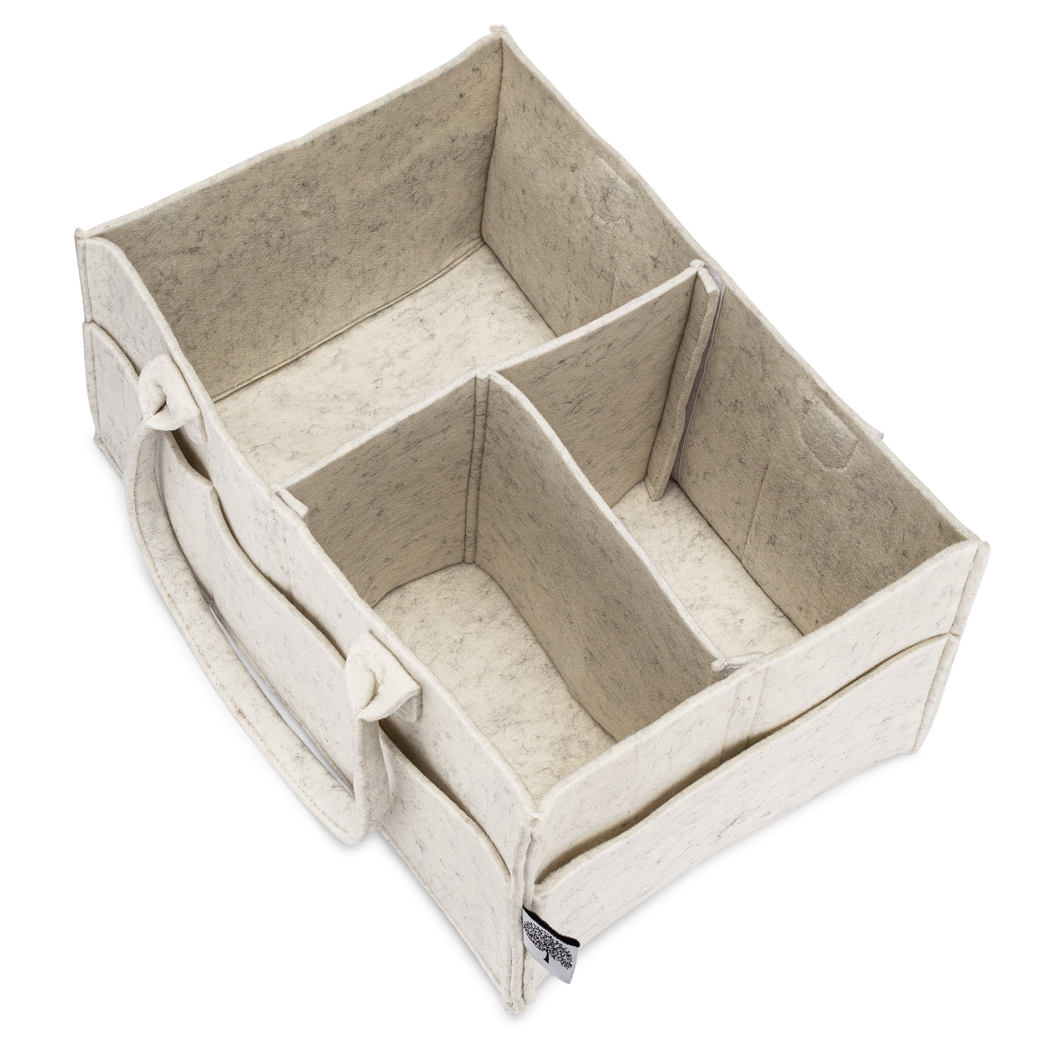 Parker Baby Co. Felt Diaper Caddy - Large Nursery Organizer with Removable Dividers - Gray