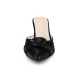 thumbnail image 6 of BLISSFUL STEP Women's Buckle Pointed Toe Stiletto Heel Slides Mules Black 9, 6 of 6