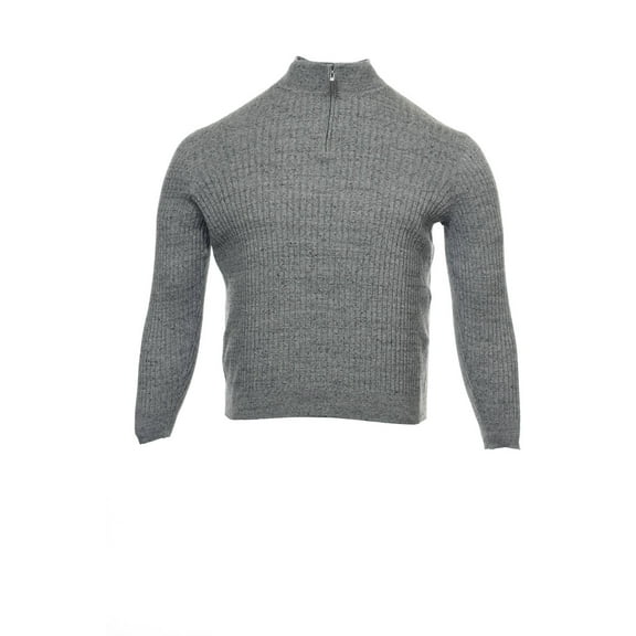 Tasso Elba Collezione Gray Heather Half Zip Sweater , Size 2XLarge