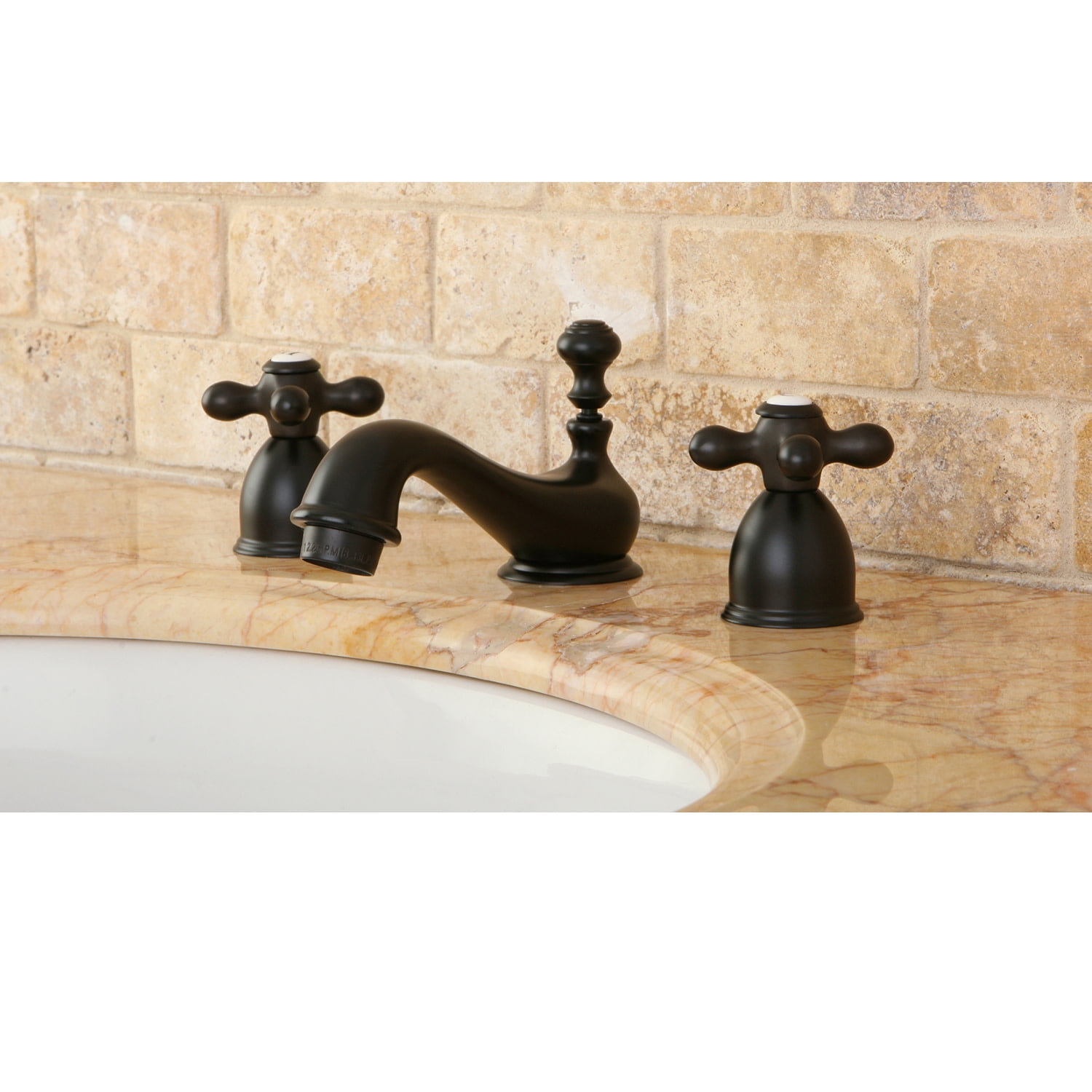 Kingston Brass KS3955AX Restoration Mini-Widespread Bathroom Faucet, Oil Rubbed Bronze