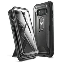 YOUMAKER Kickstand Case for Galaxy S8, Full Body with Built-in Screen Protector Heavy Duty Protection Shockproof Rugged Cover for Samsung Galaxy S8 5.6 inch - Black/Black NEW
