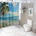 thumbnail image 7 of Orinice  Blue Beach Shower Curtains for The Bathroom Coastal Scenery Tropical Palm Tree Shower Curtain Set Summer Ocean Shower Curtain with Hooks Ideal to Brighten Up Your Bathroom at Home  36x72, 7 of 7