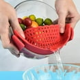 thumbnail image 4 of Colador de silicona con clip, manos libres, escurridor, material de calidad alimentaria/resistente al calor, gris, 4 of 4