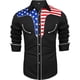 thumbnail image 1 of Camisa vaquera occidental para hombre, con estampado floral, abotonada, para festivales al aire libre, suave y cómoda, con solapa retro, tallas S-6XL, 1 of 6