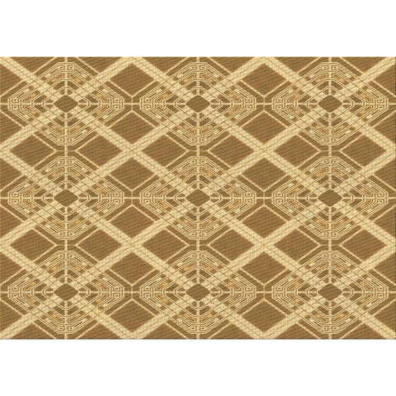 Ahgly Company Indoor Rectangle Patterned Dark Bisque Brown Area Rugs, 6' x 9'