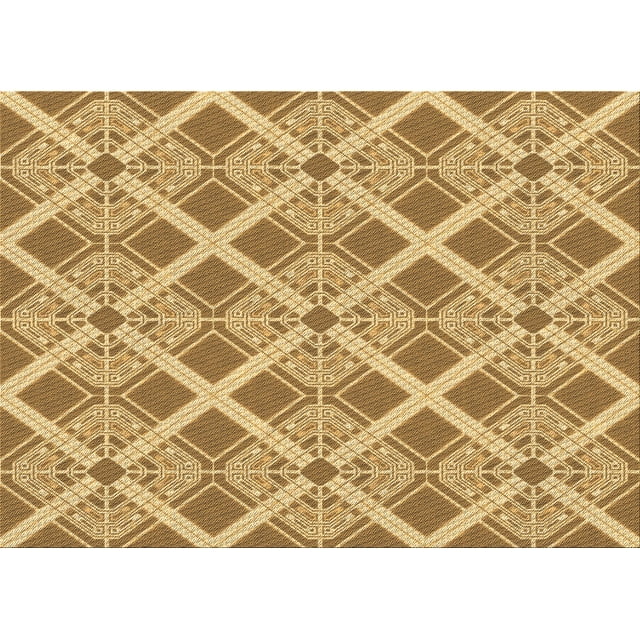 Ahgly Tapis Rectangulaire Lavable en Machine Intérieur Transitionnel Bisque Brun Foncé, 3 Pieds x 5 Pieds