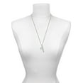 thumbnail image 3 of Delight Jewelry 12mm Crystal Rivoli - Clear Silvertone Guardian Angel Bar Charm Necklace, 23", 3 of 4