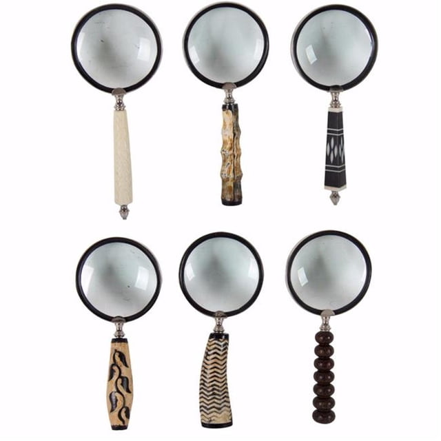 Benzara BM150859 Loupes avec Poignée Élégante & 44; Multicolore - Lot de 6